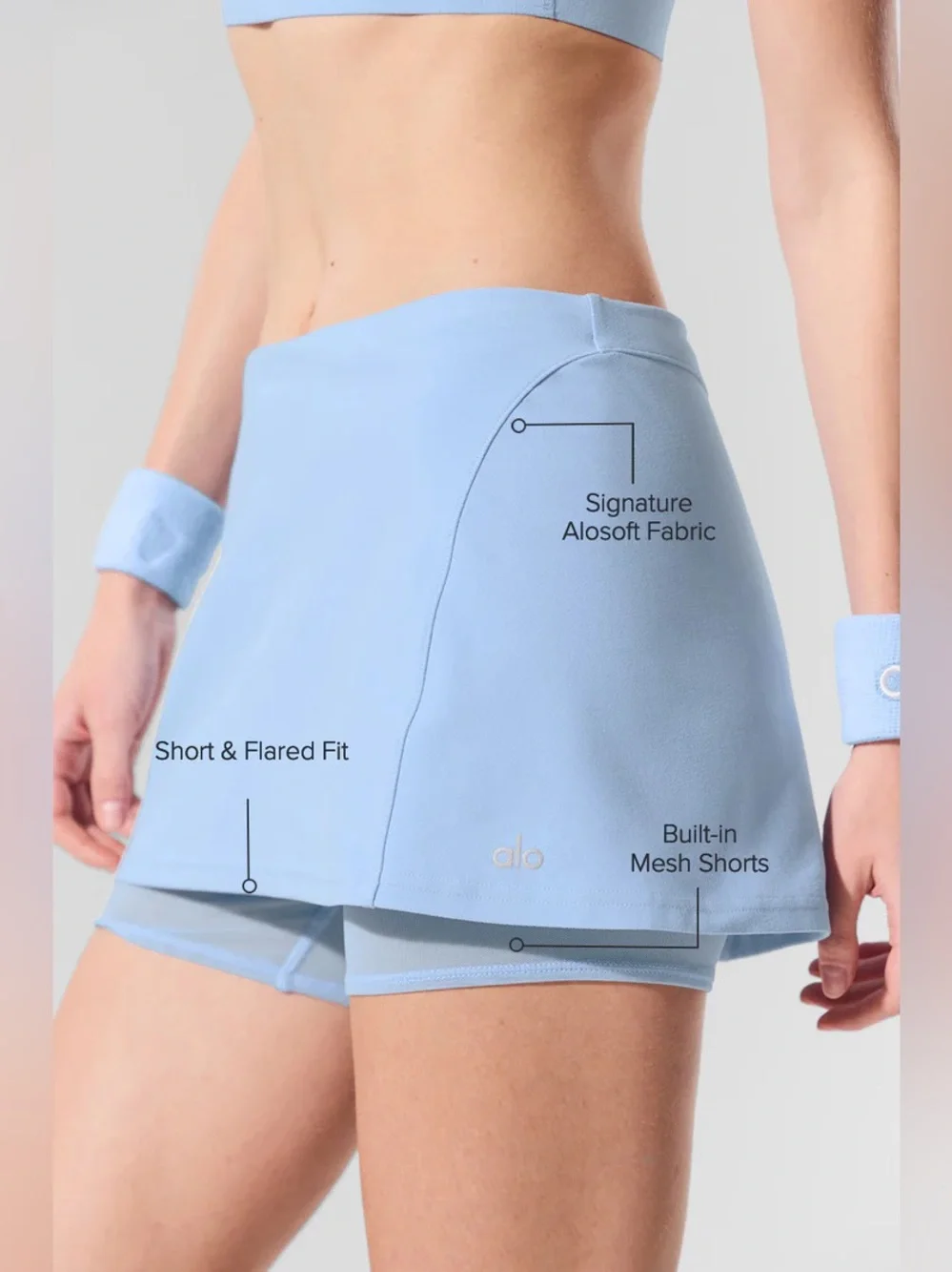 Alo Serve it Up Skirt Set Seashell Blue